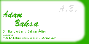 adam baksa business card