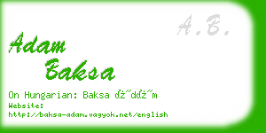 adam baksa business card